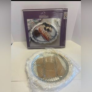 Sheridan Silverplated 12 1/5" Round Relish Server With Glass Insert